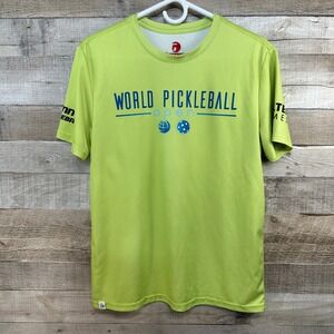 Gamma World Pickleball Open Performance Tee Womens Medium Lime Green Repreve